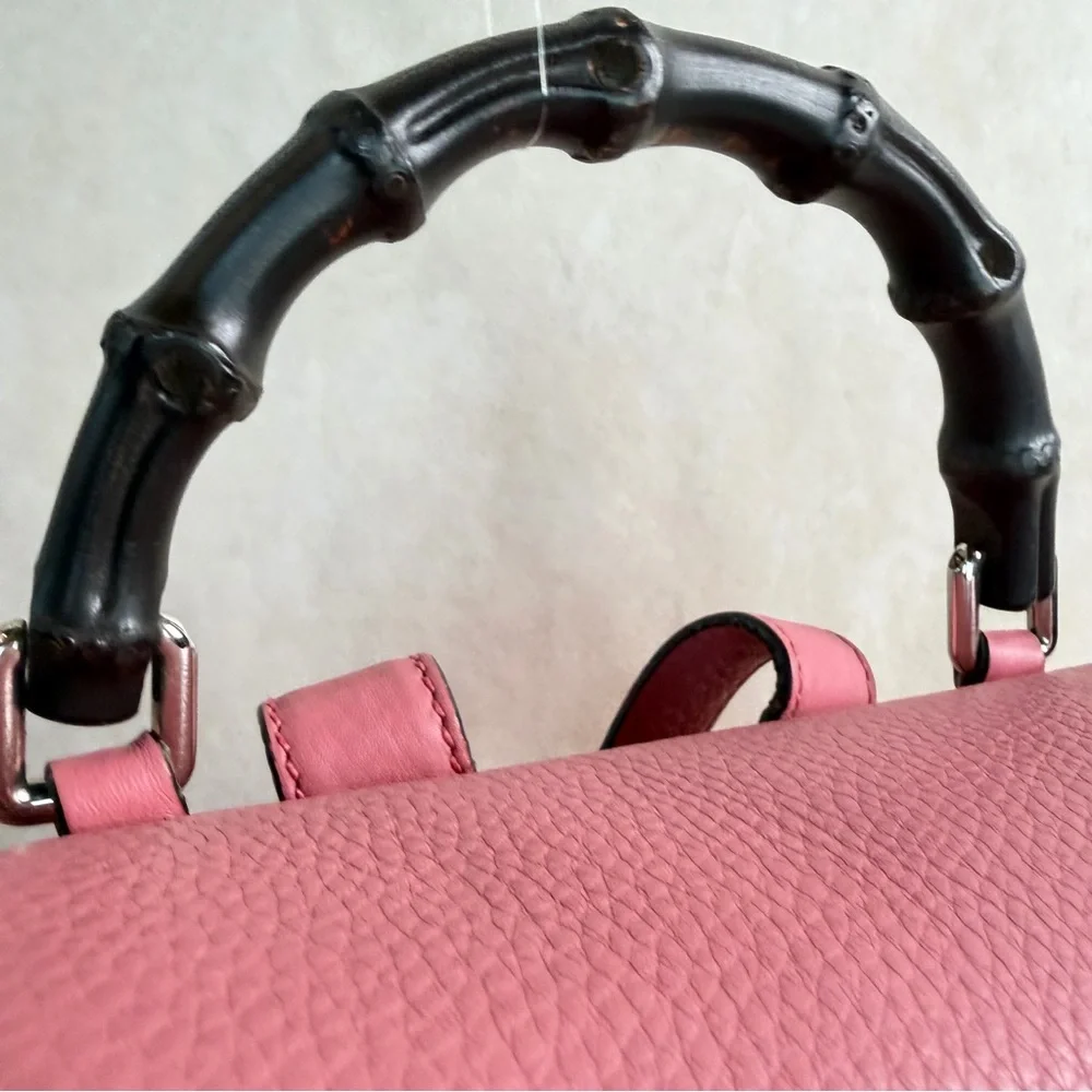 Gucci Pink Leather Bamboo Tassel Backpack | Authentic | Made in Italy - Picture 4 of 17